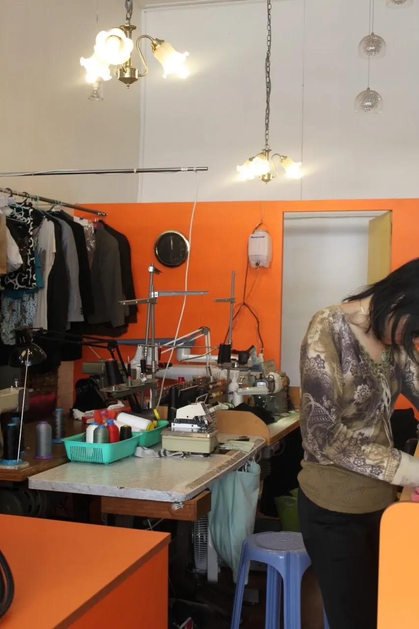 May at work in the sewing room at Hollywood Alterations & Tailoring, Bondi Junction
